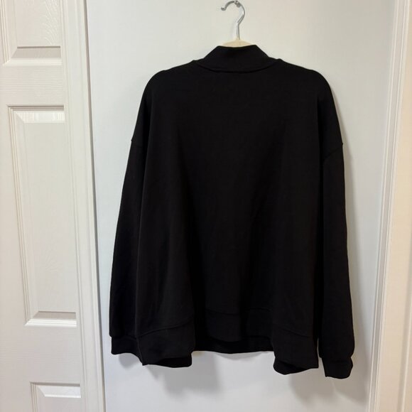 MAGASCHONI 1/4 Zip Sweatshirt Black Plus Size 3X Modal Sweater Collar Soft Cozy - Picture 10 of 12